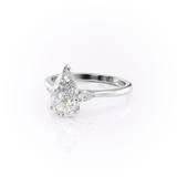 Pear Cut Moissanite Engagement Ring