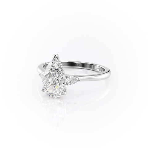 Pear Cut Moissanite Engagement Ring