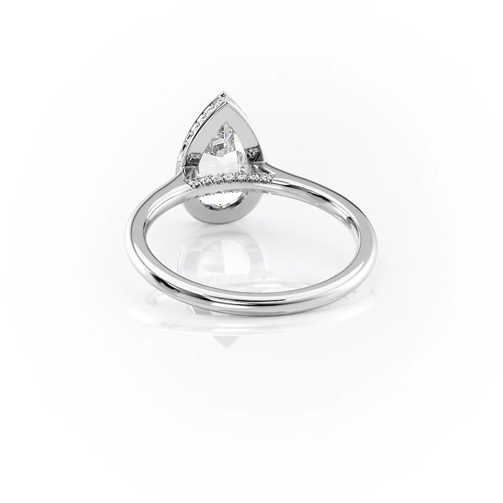Pear Cut Bezel Set Moissnaite Hidden Accent Ring