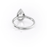 Pear Cut Bezel Set Moissnaite Hidden Accent Ring
