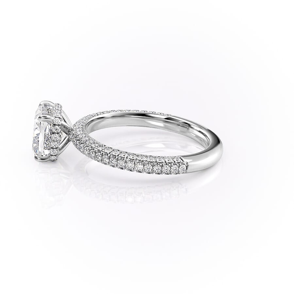Cushion Cut Moissanite Pave Set Diamond Ring
