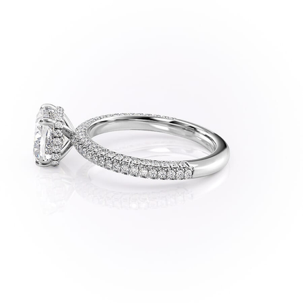 Cushion Cut Moissanite Pave Set Diamond Ring