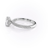 Cushion Cut Moissanite Pave Set Diamond Ring
