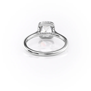Moissanite Cushion Cut Bezel Set With Hidden Accent Wedding Ring