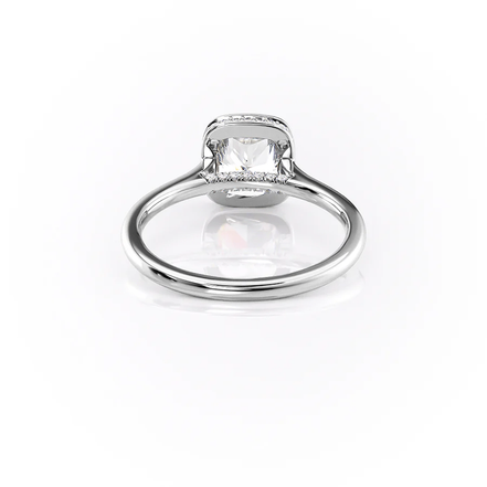 Moissanite Cushion Cut Bezel Set With Hidden Accent Wedding Ring