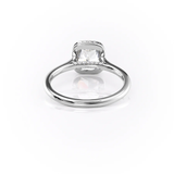 Moissanite Cushion Cut Bezel Set With Hidden Accent Wedding Ring