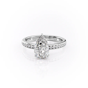 Channel Set Pear Cut Moissanite Wedding Ring