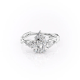 Vintage Style Pear Cut Moissanite Engagement Ring