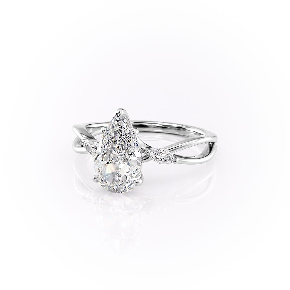 Unique Style Moissanite Pear Cut Fancy Engagement Ring