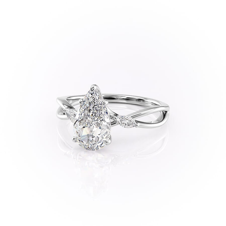 Unique Style Moissanite Pear Cut Fancy Engagement Ring