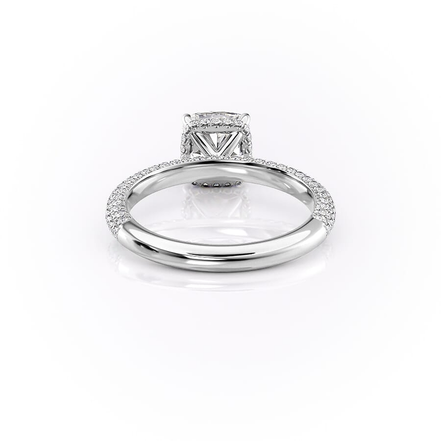 Cushion Cut Moissanite Pave Set Diamond Ring