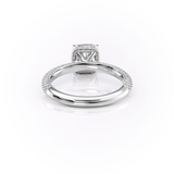 Cushion Cut Moissanite Pave Set Diamond Ring