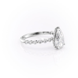 Lab Created Moissanite Diamond Pear Cut Engagement Ring