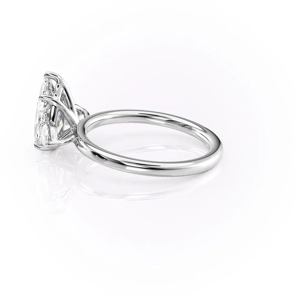 Three Stone Pear Cut Diamond Engagement Ring