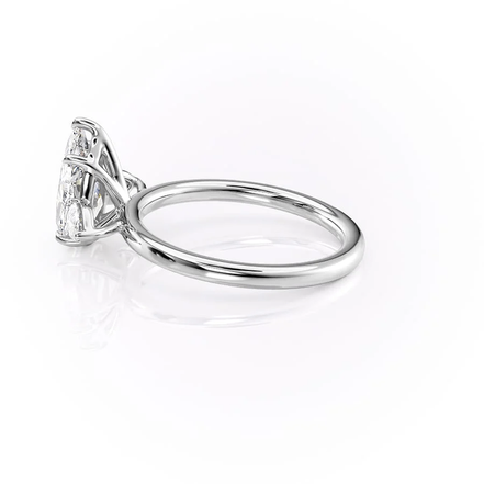 Three Stone Pear Cut Diamond Engagement Ring