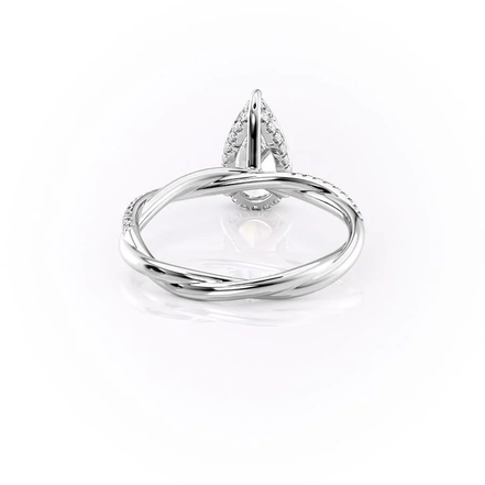 Twisted Style Pear Cut Moissnaite Engagement Ring