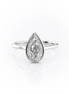 Pear Cut Bezel Set Moissnaite Hidden Accent Ring