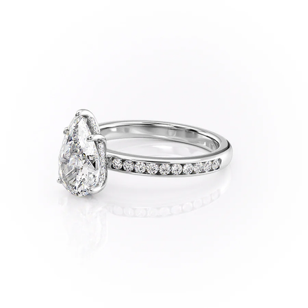 Channel Set Pear Cut Moissanite Wedding Ring