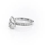 Channel Set Pear Cut Moissanite Wedding Ring