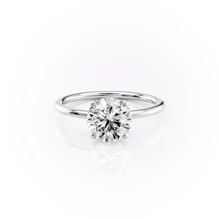 Moissanite Solitaire Round Cut Engagement Ring