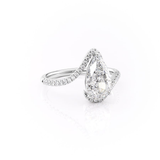 Pear Cut Solitaire Moissnaite Bypass Unique Style Ring