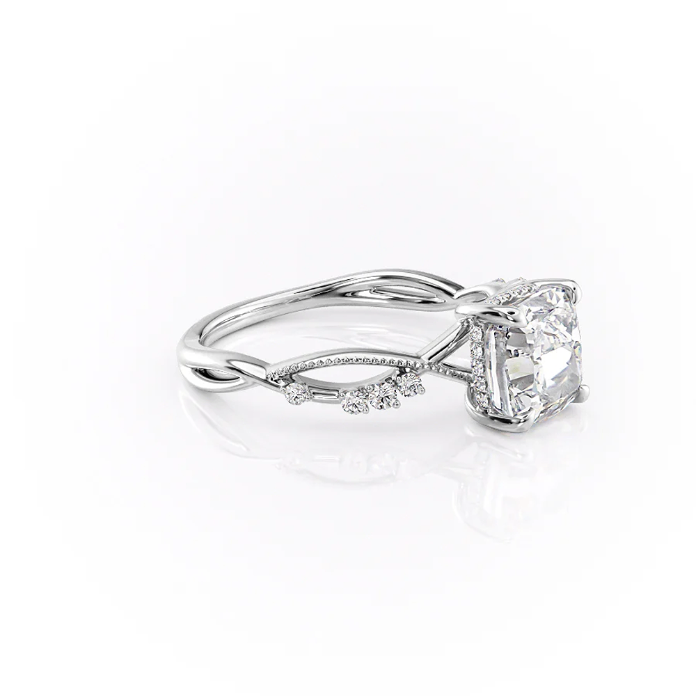 Moissanite Cushion Cut Twisted Filigree Ring