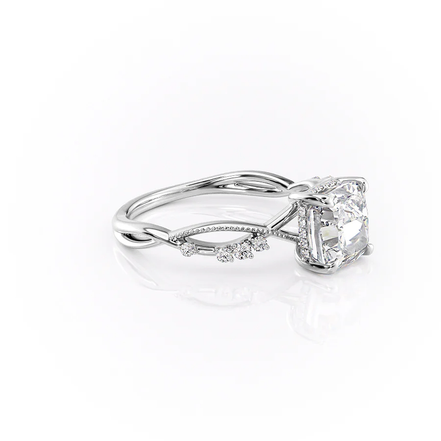 Moissanite Cushion Cut Twisted Filigree Ring