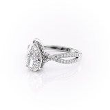 Pear Cut Hidden Accent Twisted Band Moissnaite Ring