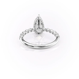 Lab Created Moissanite Diamond Pear Cut Engagement Ring