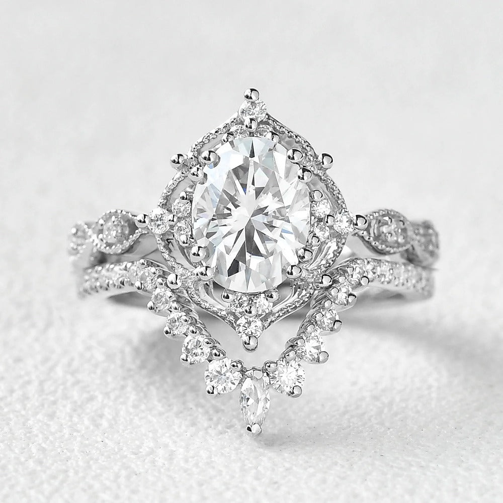 Moissanite D Color Oval Cut Filigree Anniversary Gift For Women