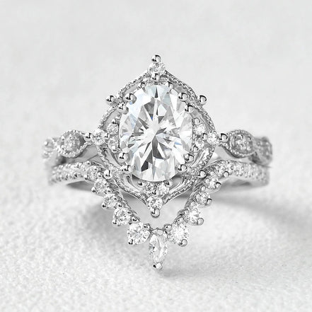 Moissanite D Color Oval Cut Filigree Anniversary Gift For Women