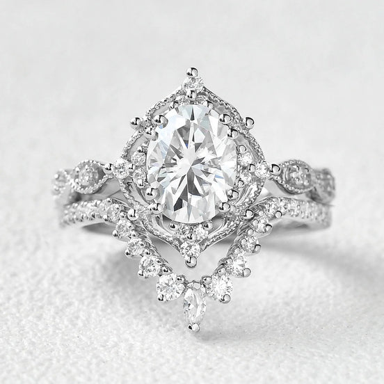 Moissanite D Color Oval Cut Filigree Anniversary Gift For Women