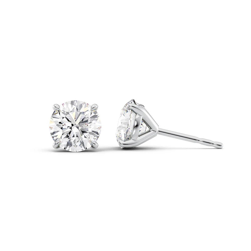 Round Cut Moissanite Solitaire Small Stud Earring