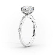 Round Cut Hidden Halo Moissanite Engagement Ring