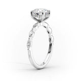 Round Cut Hidden Halo Moissanite Engagement Ring