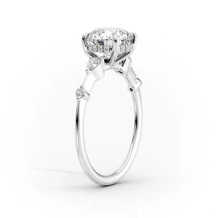 VVS1 Moissanite Five Stone Cushion Cut Proposal Ring