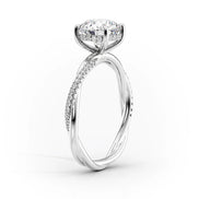 Oval Cut Moissnaite Twisted Band Engagement Ring