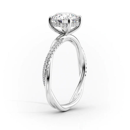 Twisted Style Pear Cut Moissnaite Engagement Ring