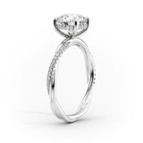 Twisted Style Pear Cut Moissnaite Engagement Ring