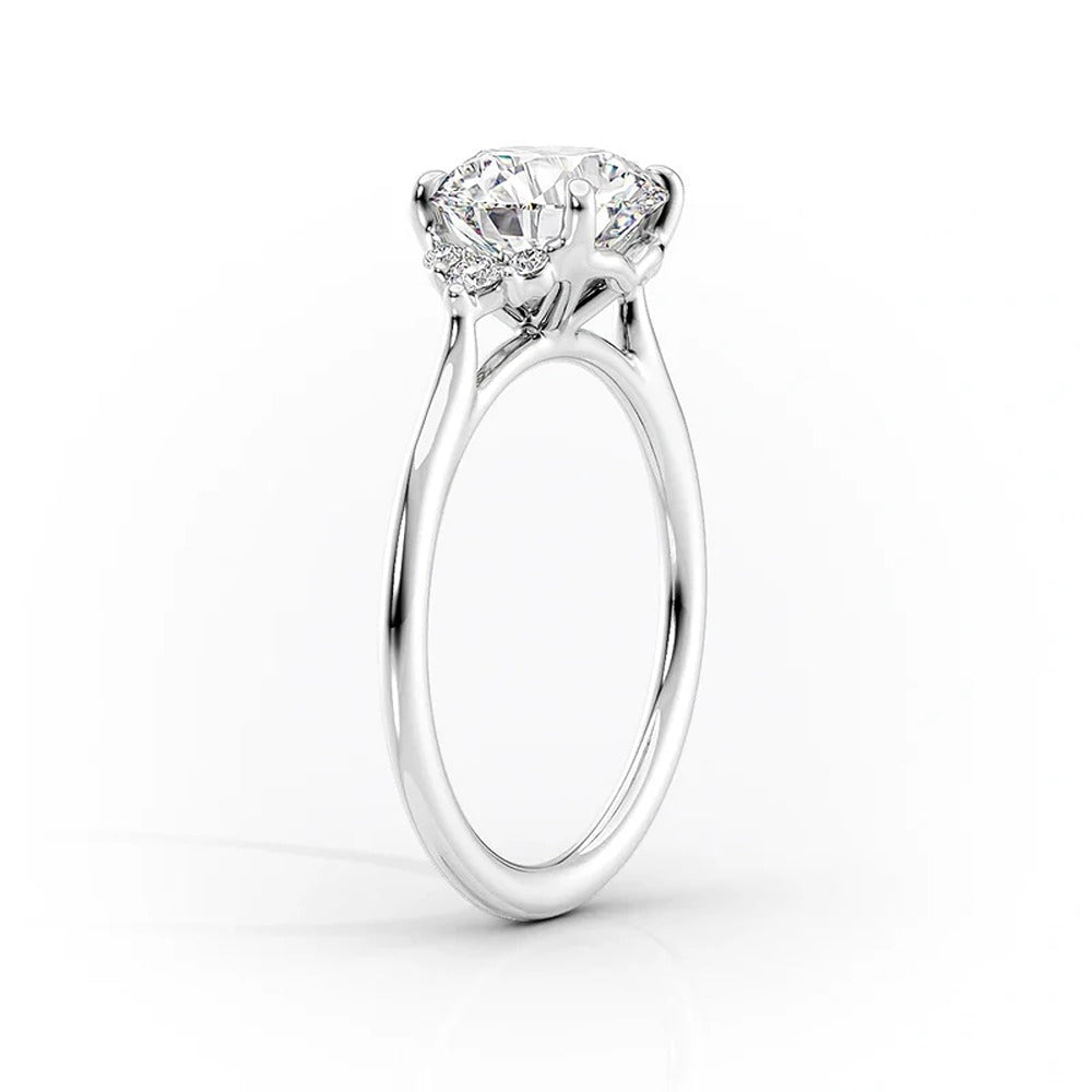 D Color Moissanite Vintage Round Cut Proposal Ring