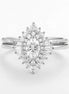 Moissanite Oval Cut Vintage Halo Bridal Ring Set For Bride