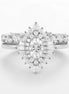 Oval Cut Vintage Halo Moissanite Wedding Ring Set For Her