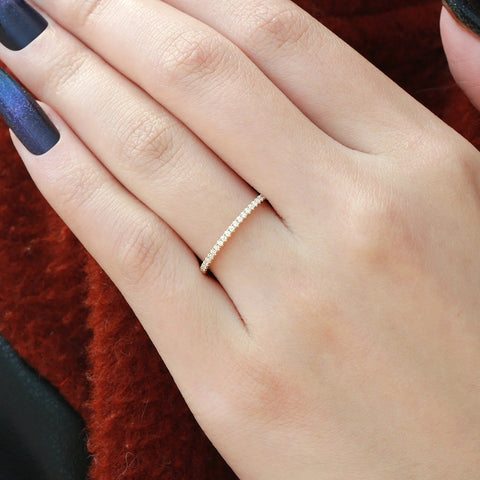 Full Eternity Round Cut VVS1 Lab Created Diamond Eternity Ring