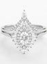 Floral Halo Oval Cut Moissanite Lab Created Wedding Ring Set