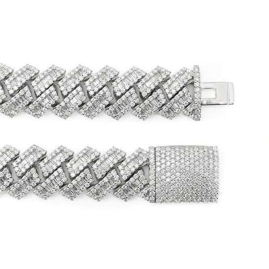Moissanite Ice Out Round & Baguette 20MM Hip Hop Luxury Chain