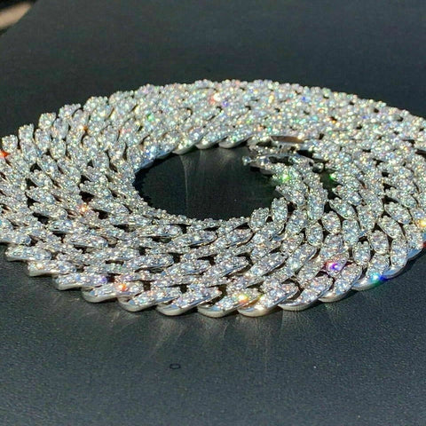Miami Iced Out Moissnaite Diamond Cuban Chain