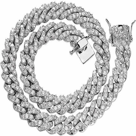 Miami Iced Out Moissnaite Diamond Cuban Chain