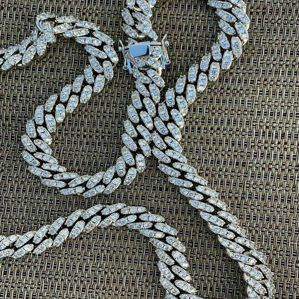 Miami Iced Out Moissnaite Diamond Cuban Chain