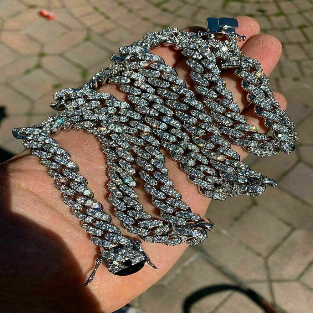 Miami Iced Out Moissnaite Diamond Cuban Chain