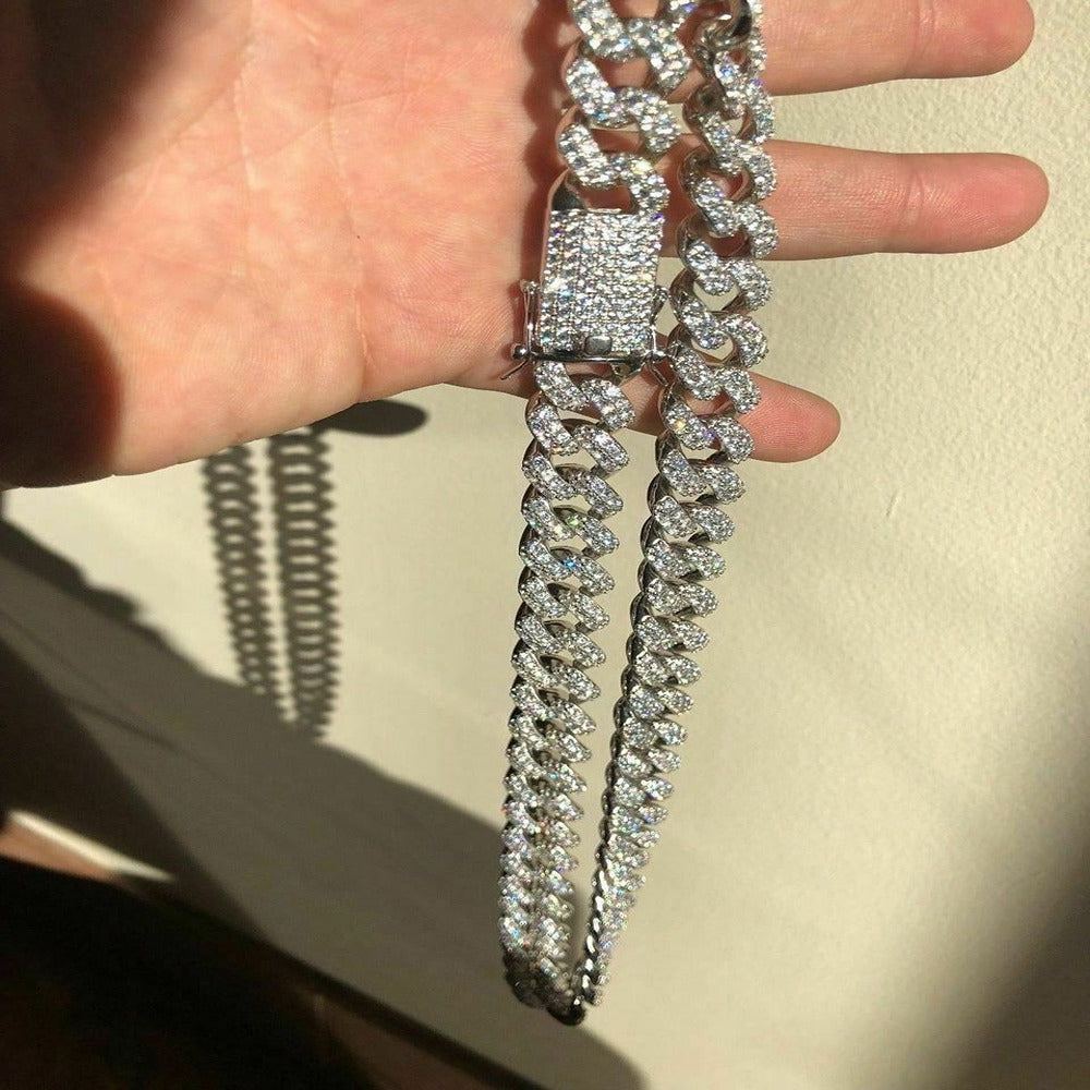 D Color Moissaite Diamond Cuban Chain